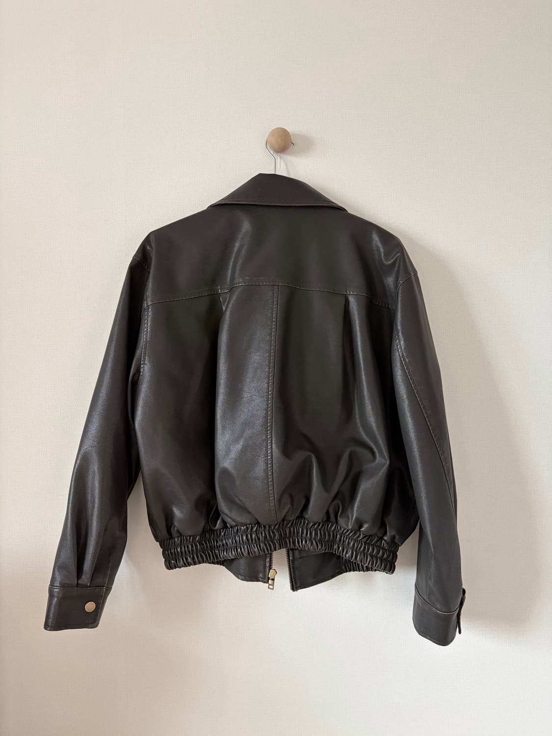 랭앤루 노팅힐 워싱 레더 봄버 자켓 다크브라운 상품이미지5