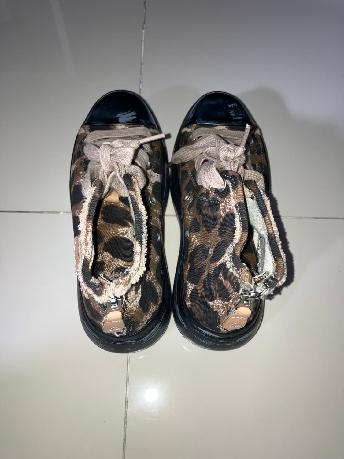 R13 브라운 블랙 커트 하이탑 스니커즈 240 상품이미지6