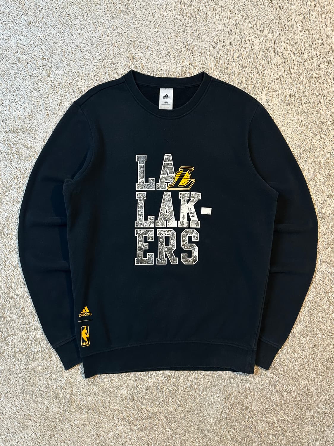 아디다스 ADIDAS 레이커스 맨투맨 블랙 상품이미지1