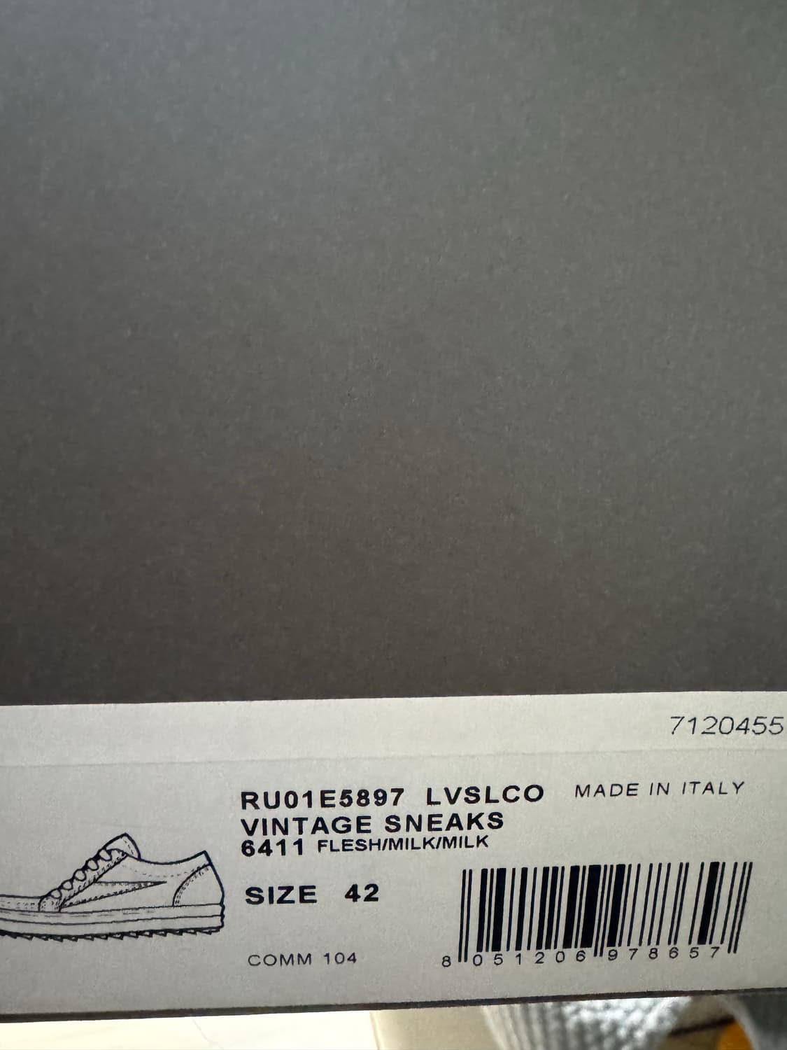 [42] 릭오웬스 빈티지 레더 스니커즈 베이지 상품이미지4