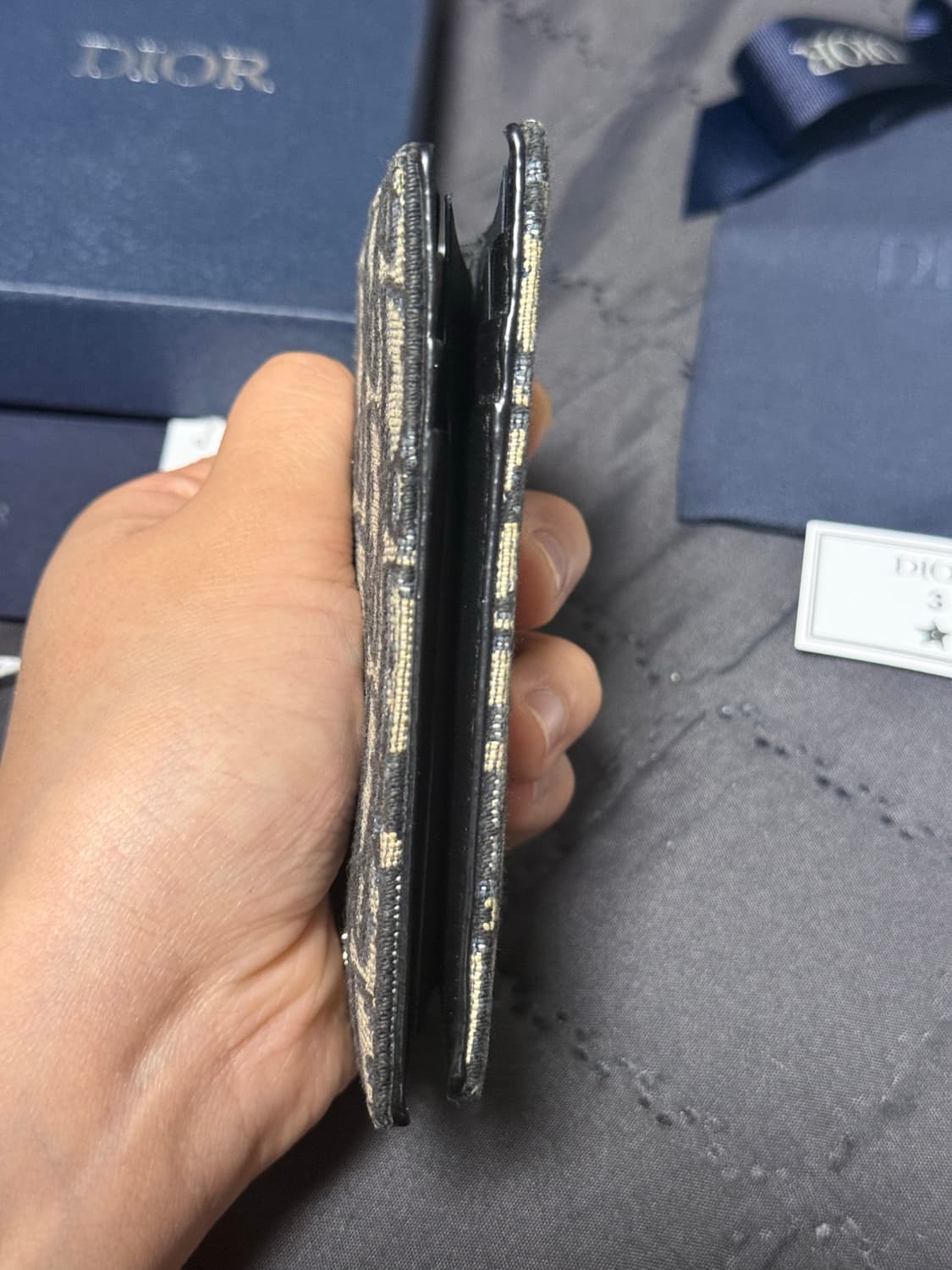 디올 오블리크 자카드 오거나이저 카드지갑 베이지 상품이미지7