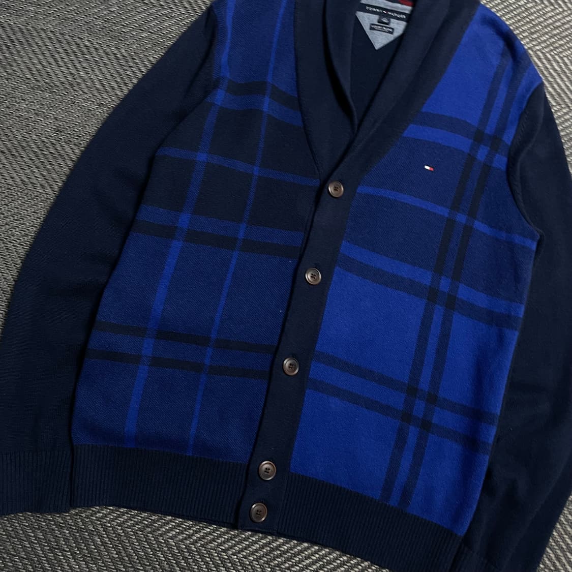 타미힐피거 자수로고 체크 패턴 가디건o 5342 상품이미지3