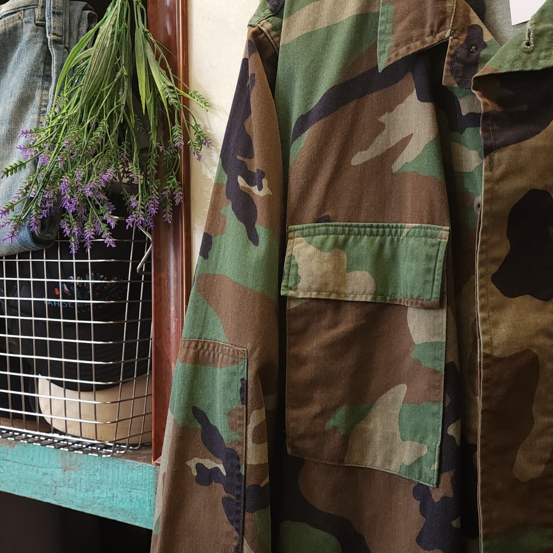 90s 미군 우드랜드 카모셔츠 BDU 미디움 레귤러 상품이미지7