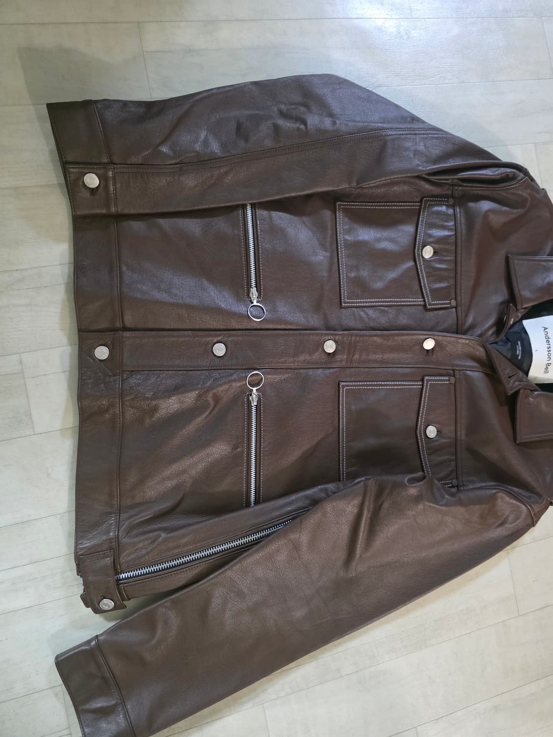 앤더슨벨 브라이언 리얼 레더 자켓 L 상품이미지4