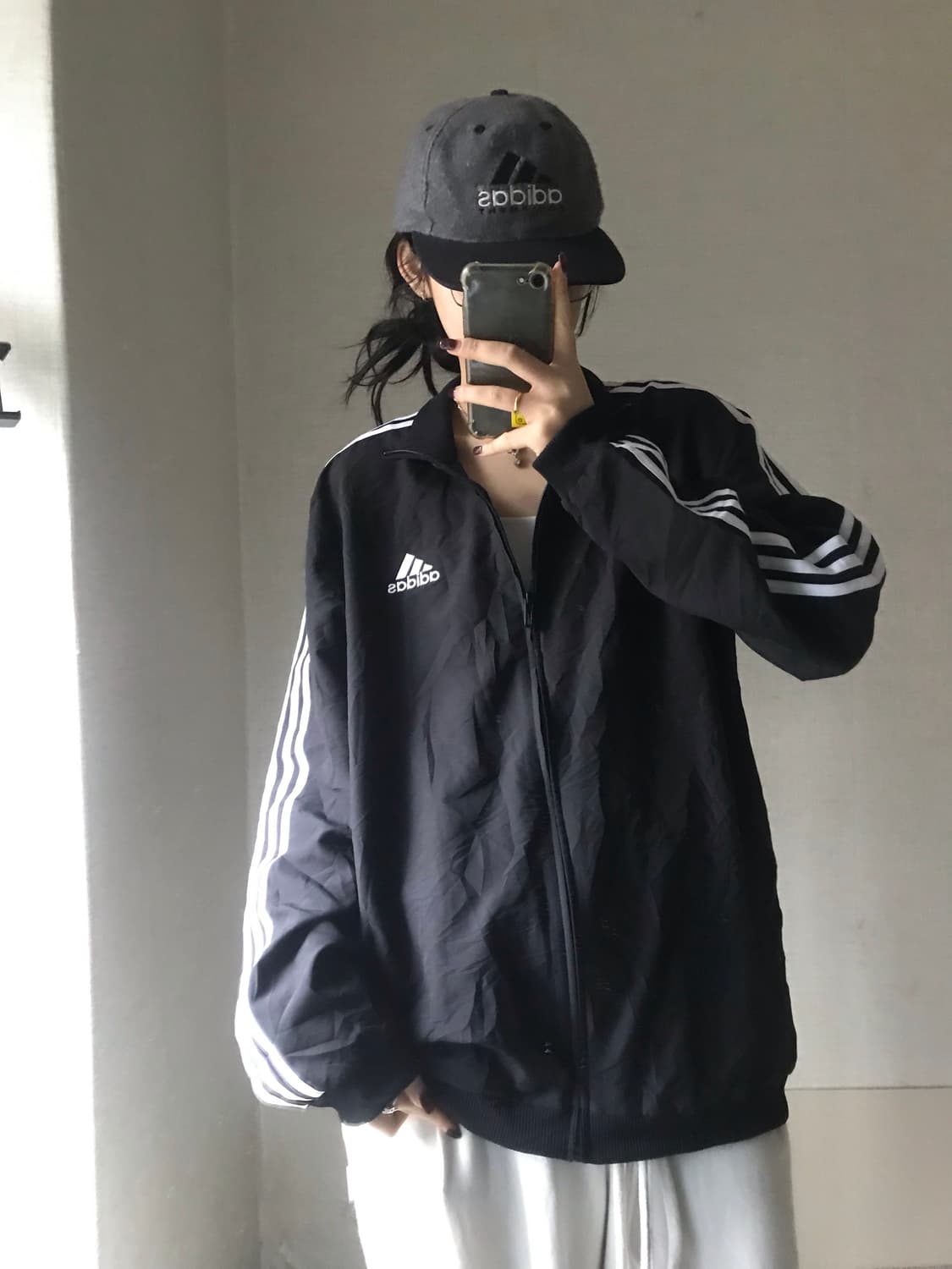 아디다스 블랙 삼선 바람막이 상품이미지1