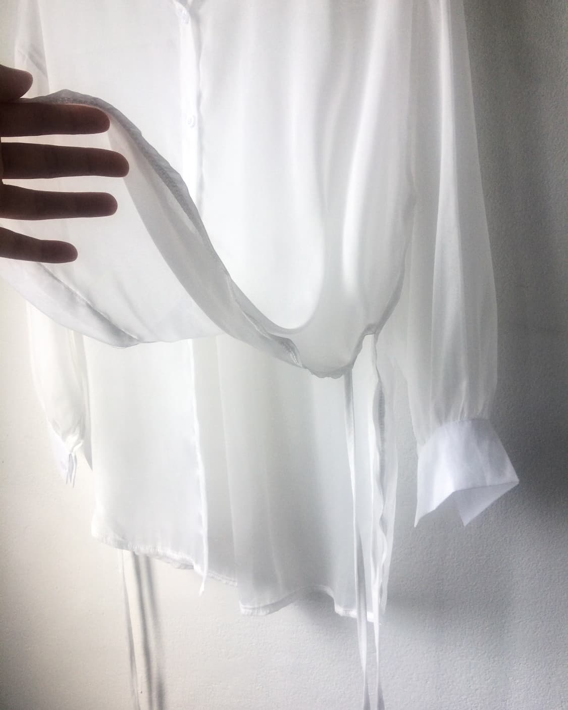 Side tied see through shirt 상품이미지3