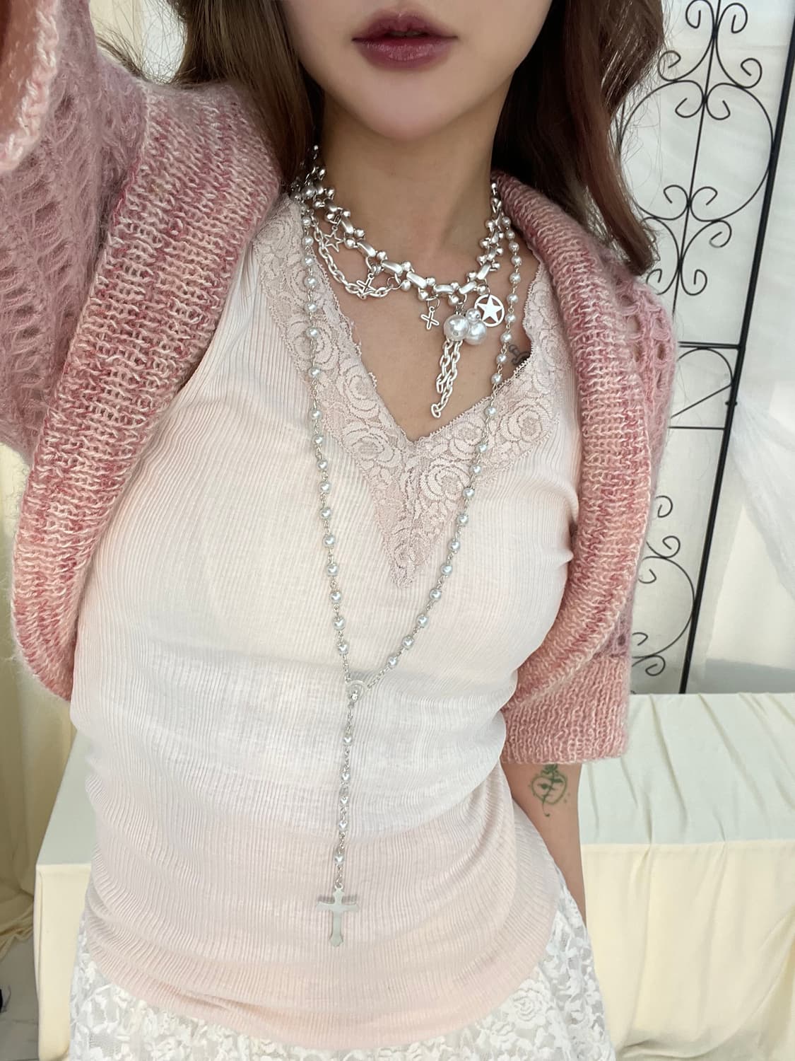 핑크볼레로가디건 상품이미지2