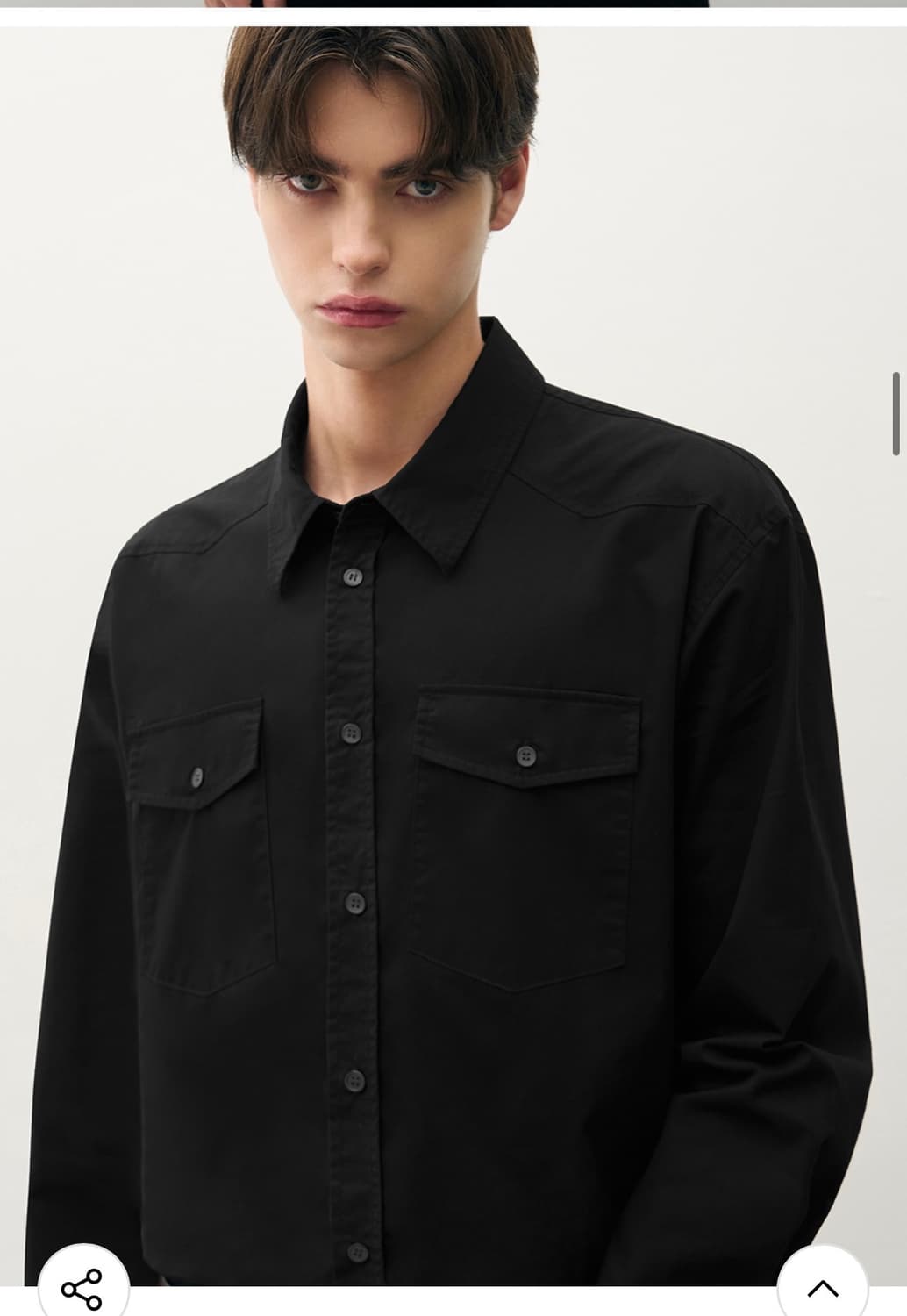 (L) 드로우핏 워시드 코튼 웨스턴 셔츠 [BLACK] 판매 상품이미지6