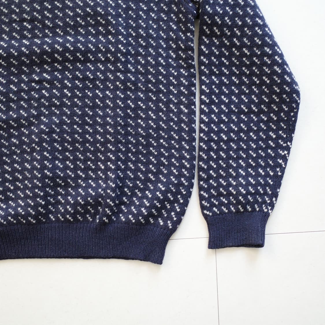 90s 엘엘빈 버드아이 램스울 니트 (M) 상품이미지3