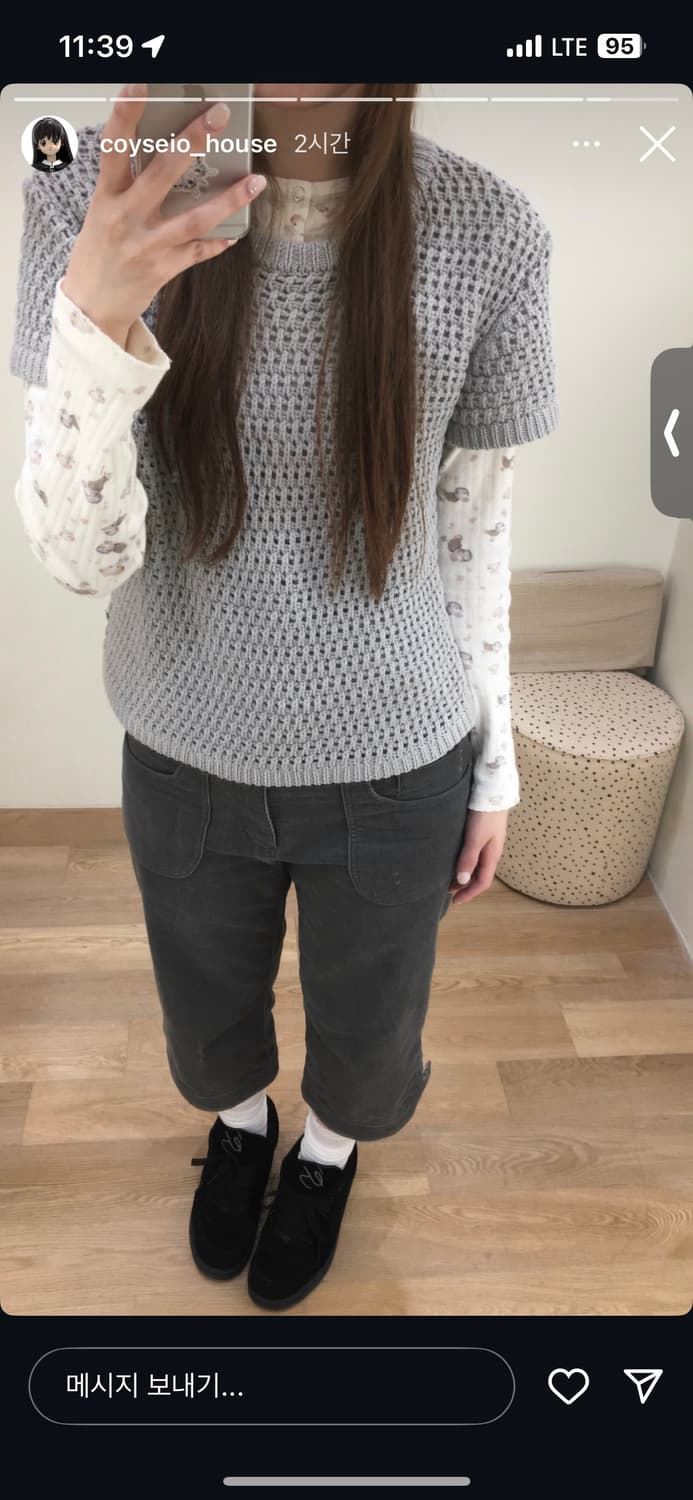 코이세이오 포잉 하프 니트 그레이 상품이미지2