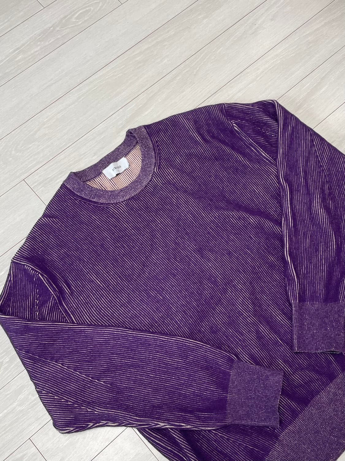 르마드 투톤 사선 라운드 니트 상품이미지1