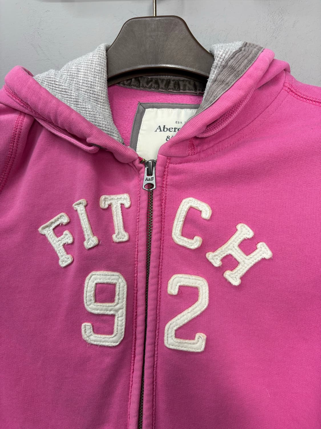 아베크롬비 빅로고 y2k 핑크 후드집업 A2980 상품이미지3