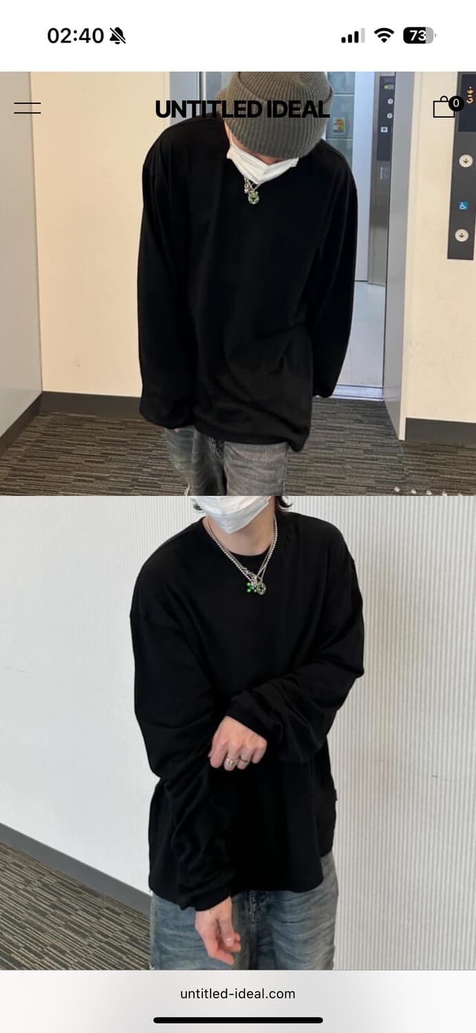 언타이틀드 아이딜 오버사이즈 롱슬리브 블랙 OS 상품이미지1