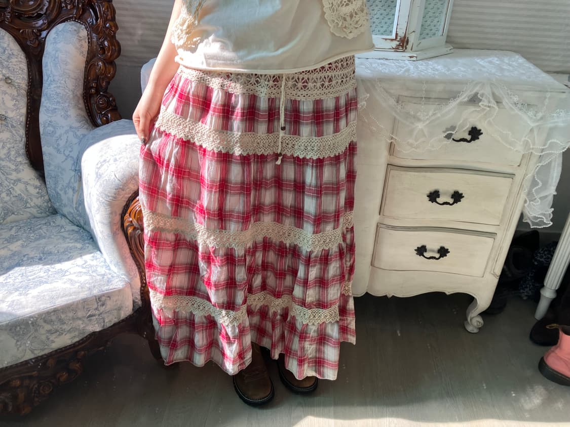 빈티지 모리 하구미 패치 롱스커트 상품이미지6