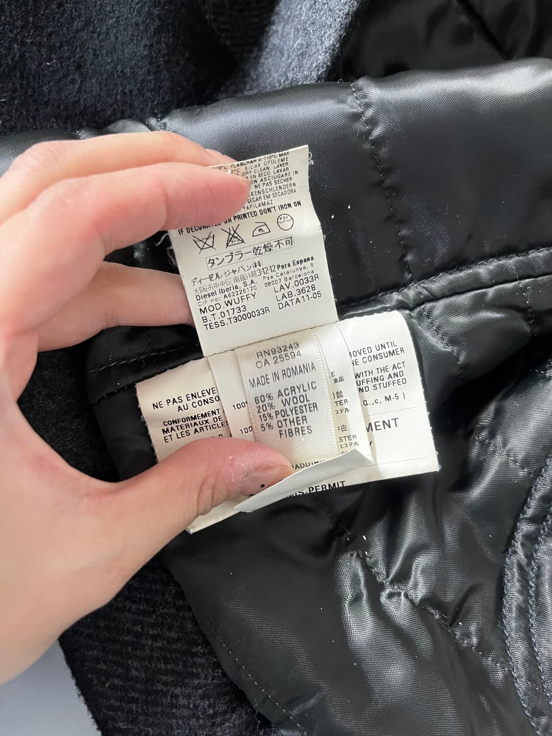 M) 디젤 DIESEL 빈티지 체크 코트 차콜 상품이미지9