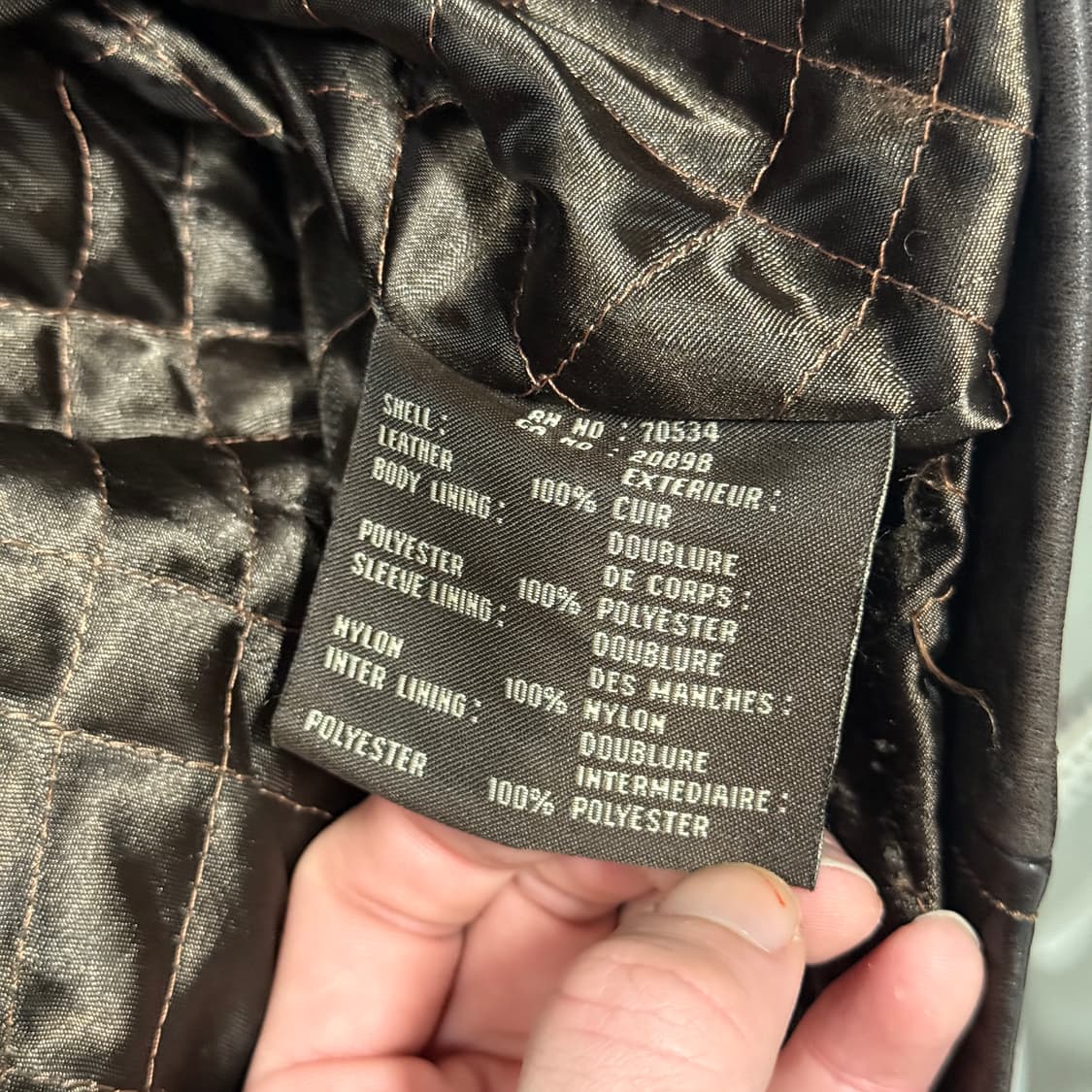 VTG 빈티지 100% 쉽스킨 다크 브라운 싱글 집업 가죽 자켓 상품이미지8