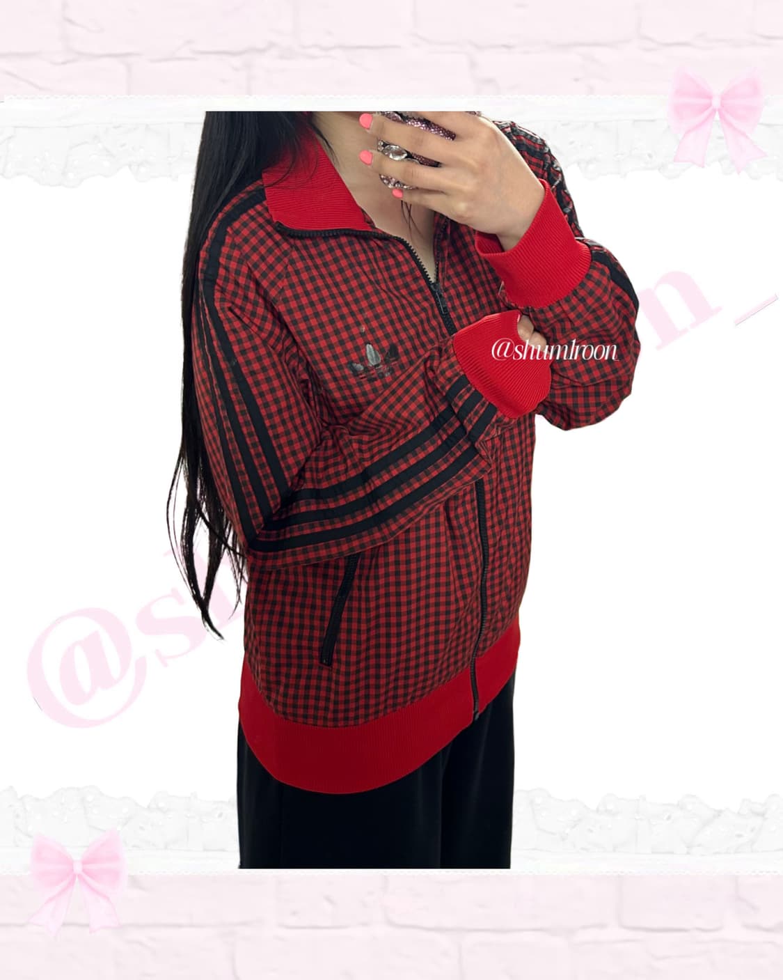 아디다스 산딸기 체크 윈드져지 파이어버드 상품이미지3