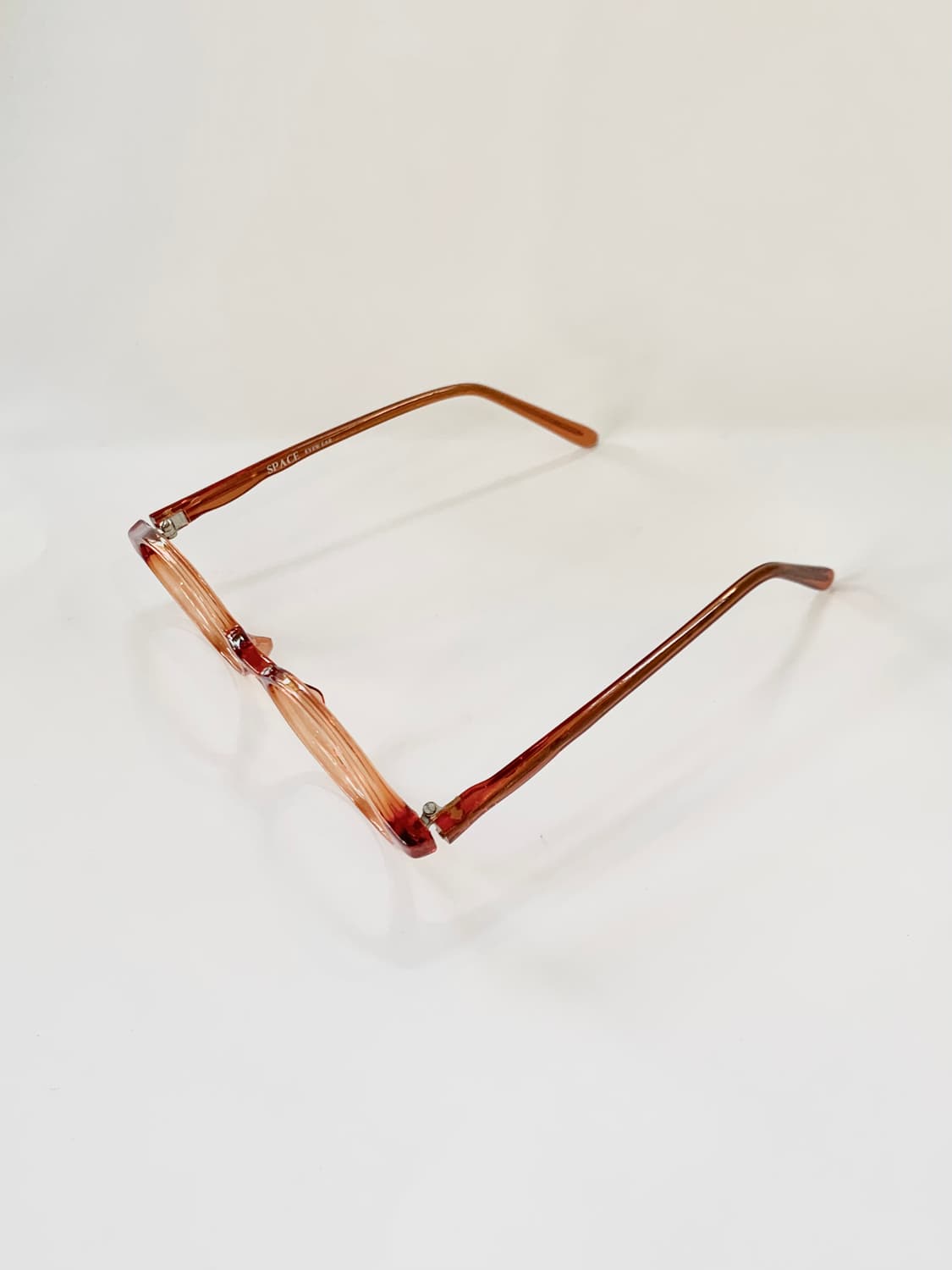 [픽키-627] 오렌지브라운 투명 오벌 뿔테 안경 상품이미지4