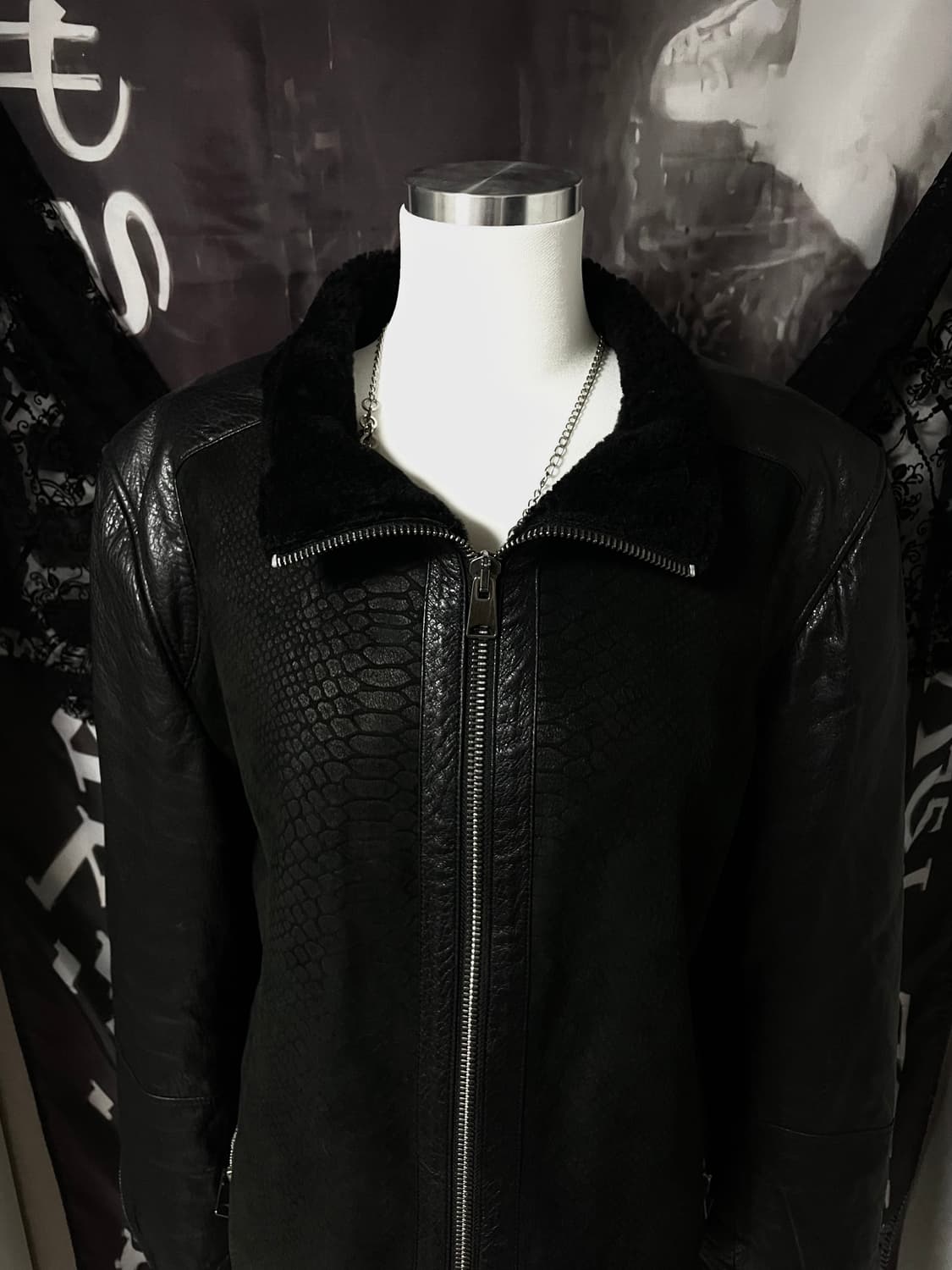 Black leather mustang 릭오웬스하이엔드깔빈티지자켓무스탕 상품이미지3