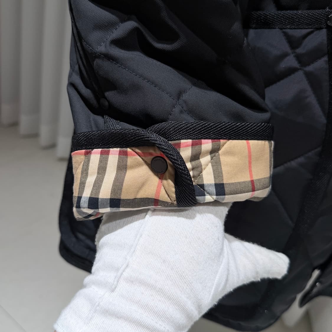 (A+/3XL) / 버버리 코듀로이 다이아몬드 퀄팅 랜포드 코트 블랙 상품이미지5