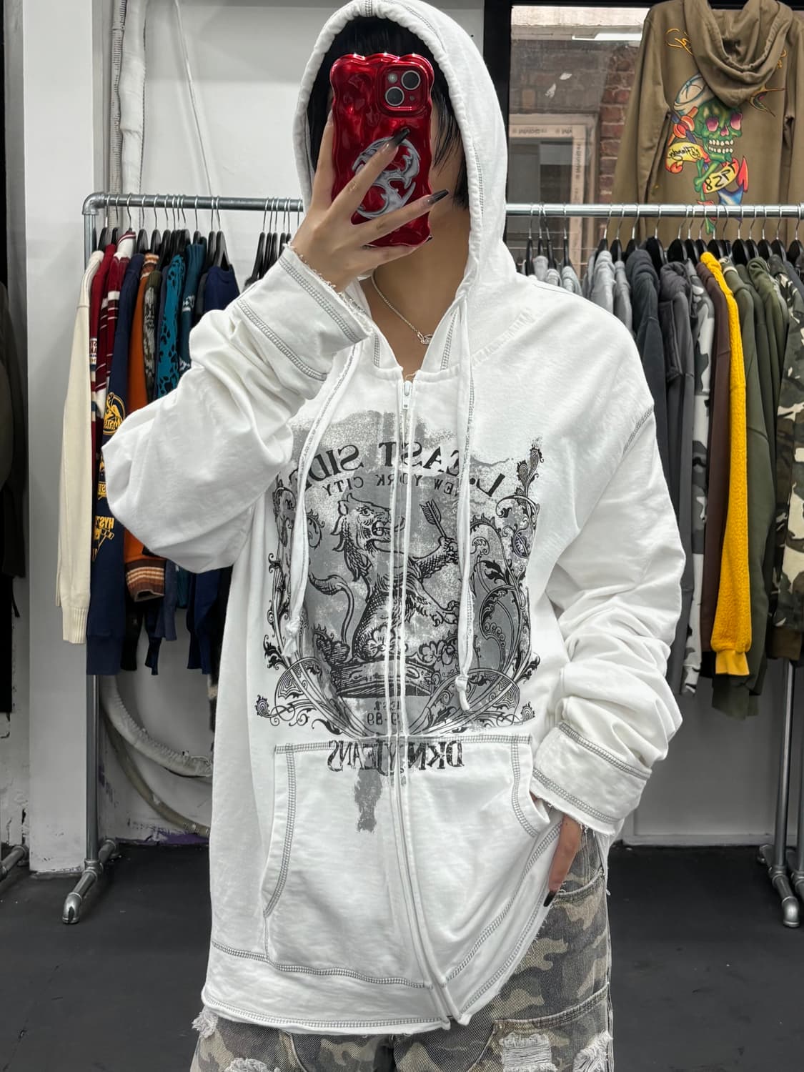 DKNY Y2k 프린팅 후드집업 상품이미지1