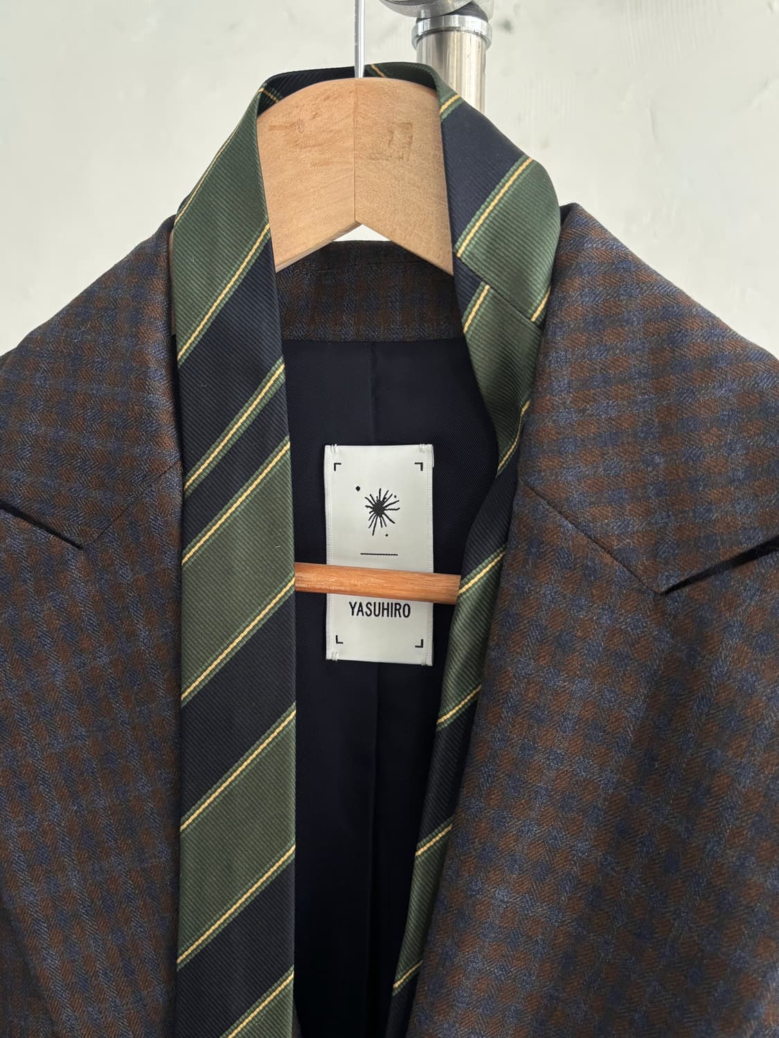 Mihara Yasuhiro 미하라 야스히로 타이 체크 울 블레이저 상품이미지3