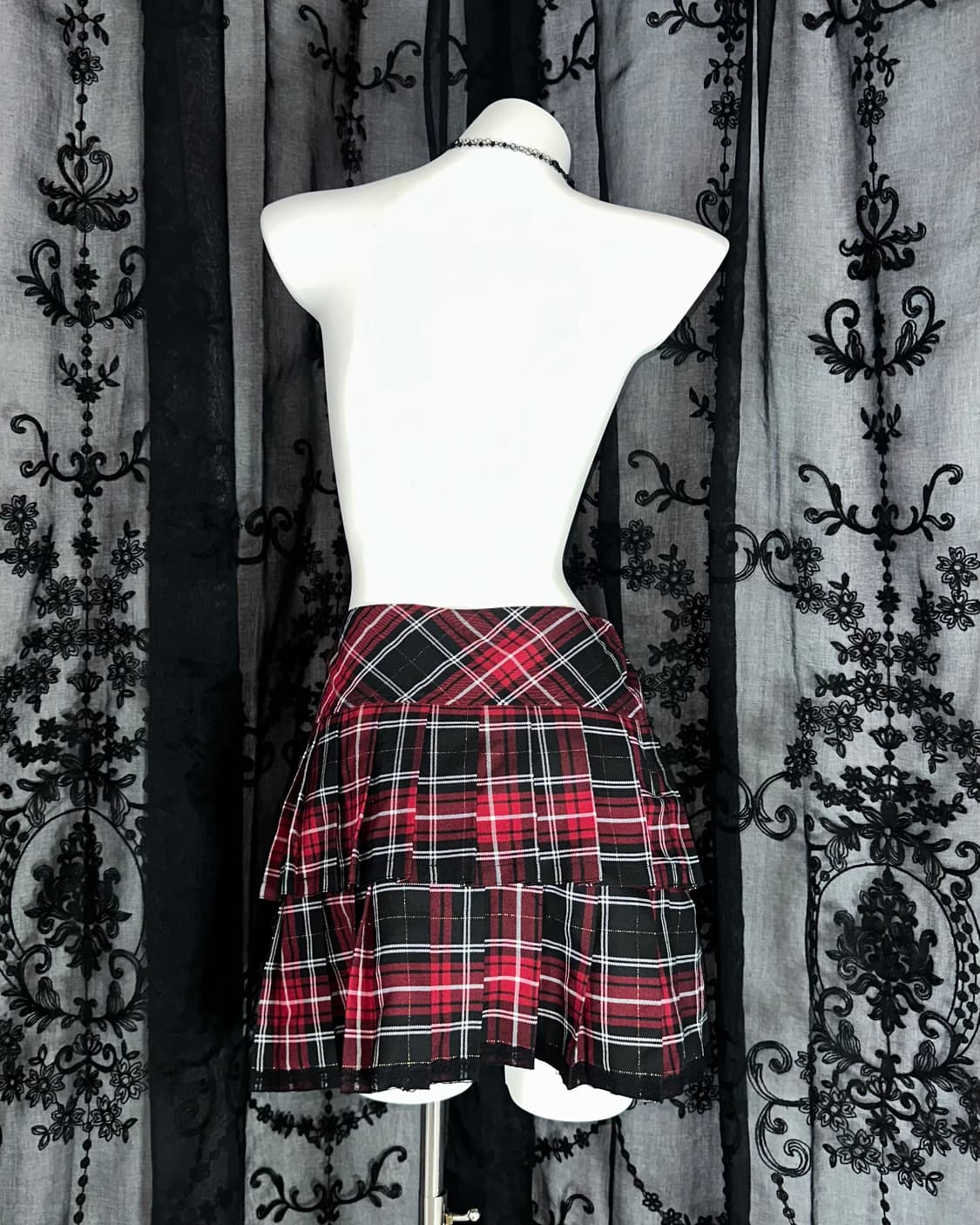 punk cancan checkered skirt 상품이미지3