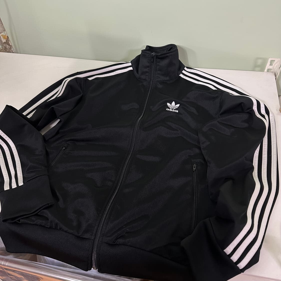 M 아디다스오리지날 블랙 불꽃로고 파이어버드 트랙탑 집업져지 상품이미지2