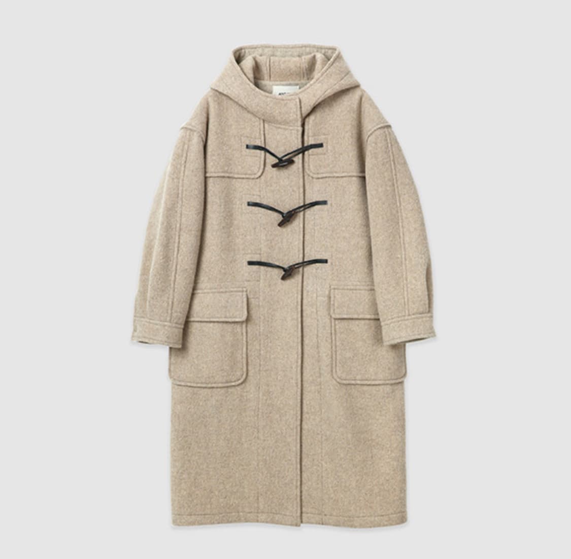 앤유 티스테드 후드 더플코트 [ Beige ] 상품이미지1