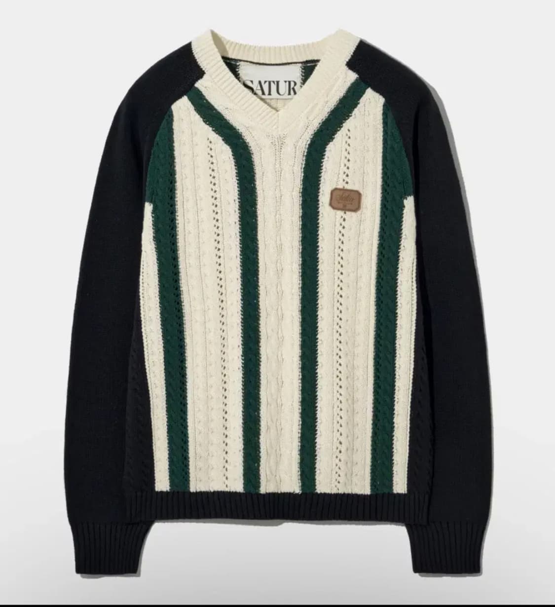 세터 로잔 브이넥 케이블 니트 다크 그린 XL 상품이미지2