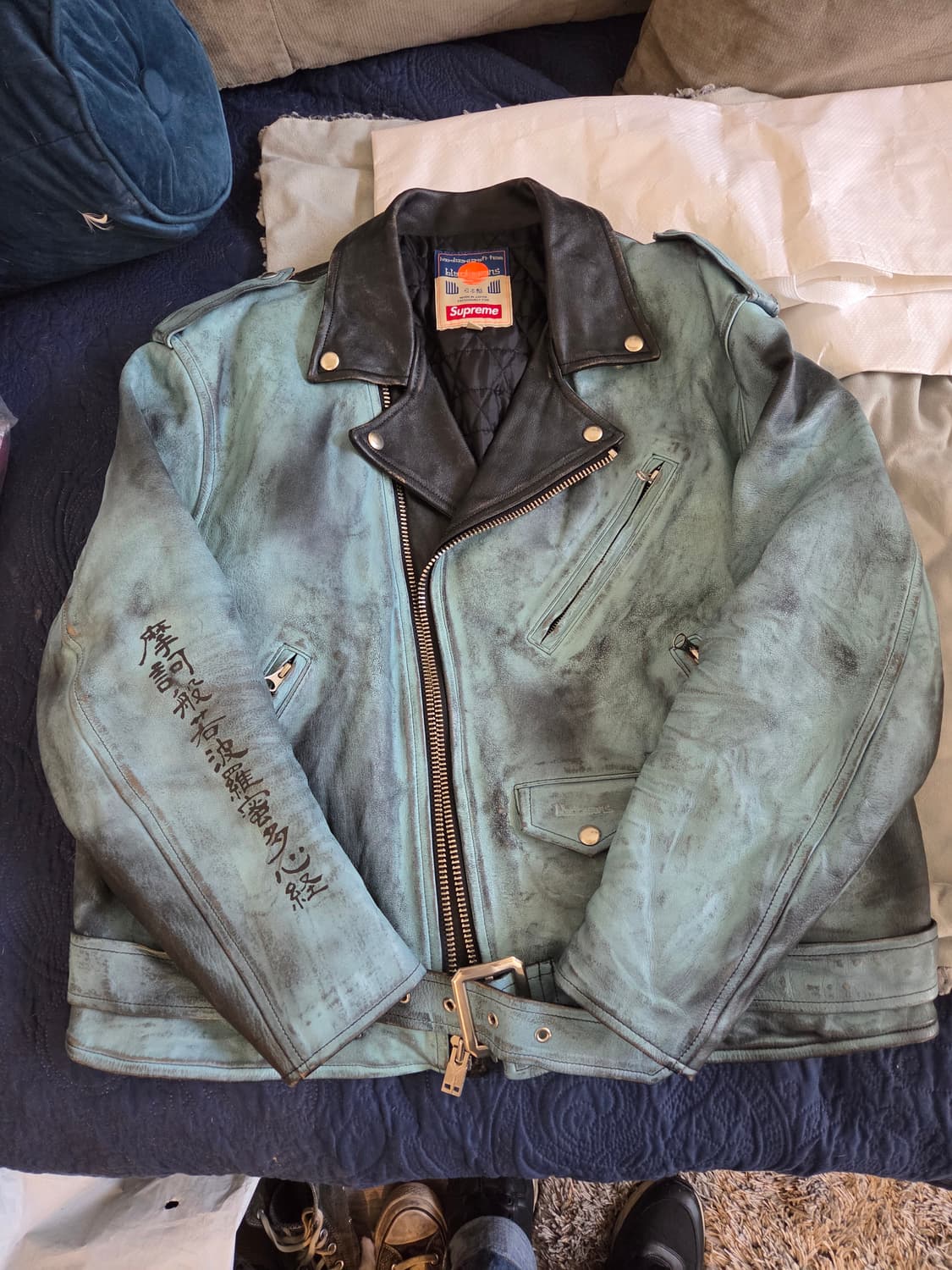 Supreme x Blackmeans Painted Leather 자켓 상품이미지1