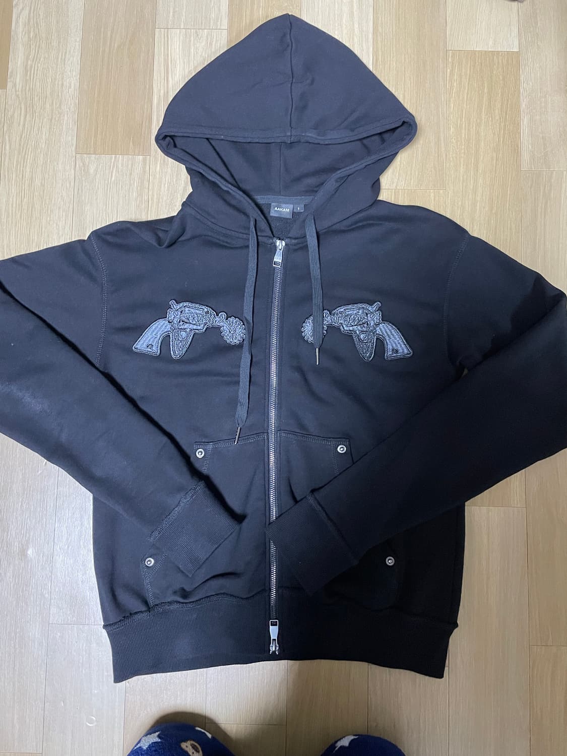 아캄 Gun Wappen Zip-Up Hoodie (Black) 상품이미지3