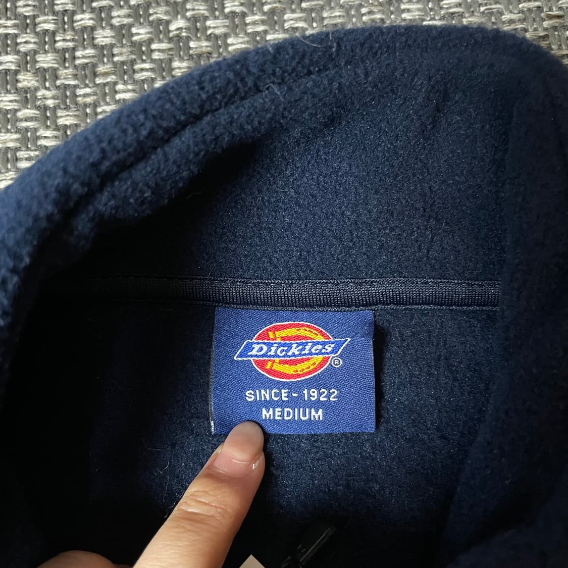 디키즈 자수로고 네이비 플리스 집업 자켓 M 상품이미지4