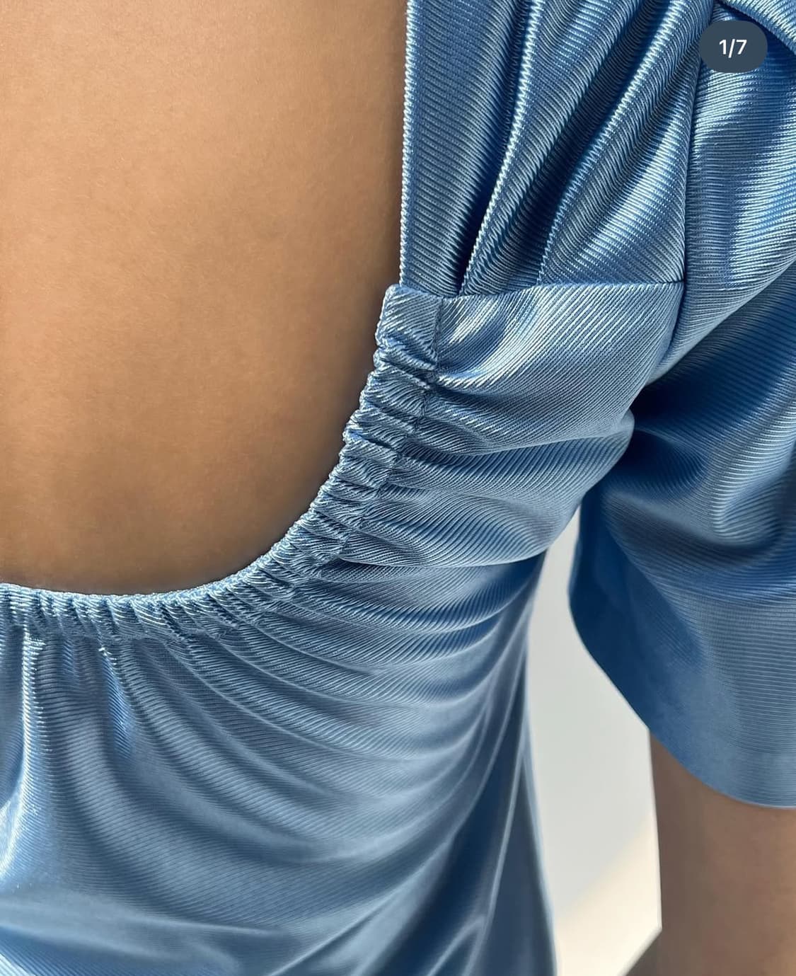 드래곤블루스 밴딩 퍼프 블라우스 마린블루 M 상품이미지3