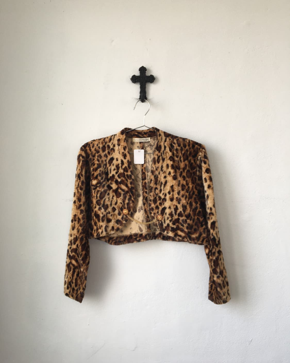 Fake fur leopard pattern bolero 상품이미지2
