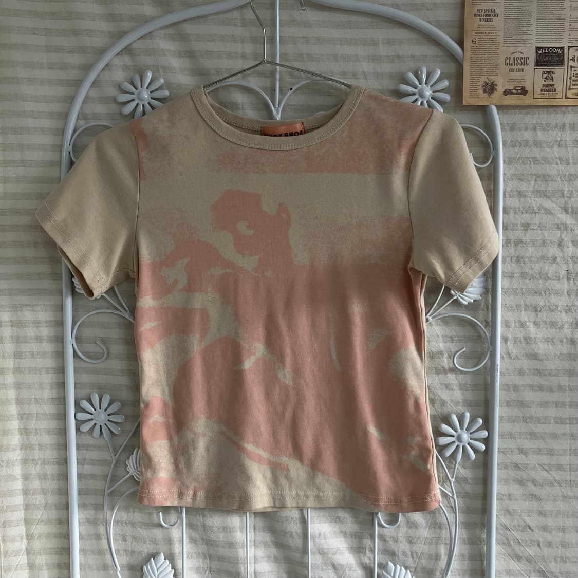 빈티지 딸기 우유 쉐도우 반팔 913 y2k 스트릿 모리 갸루 일본빈티지 상품이미지1