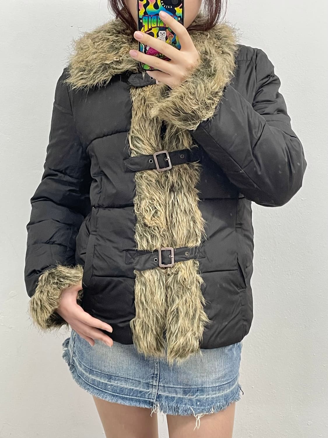 y2k 퍼 트리밍 버클 자켓 상품이미지3