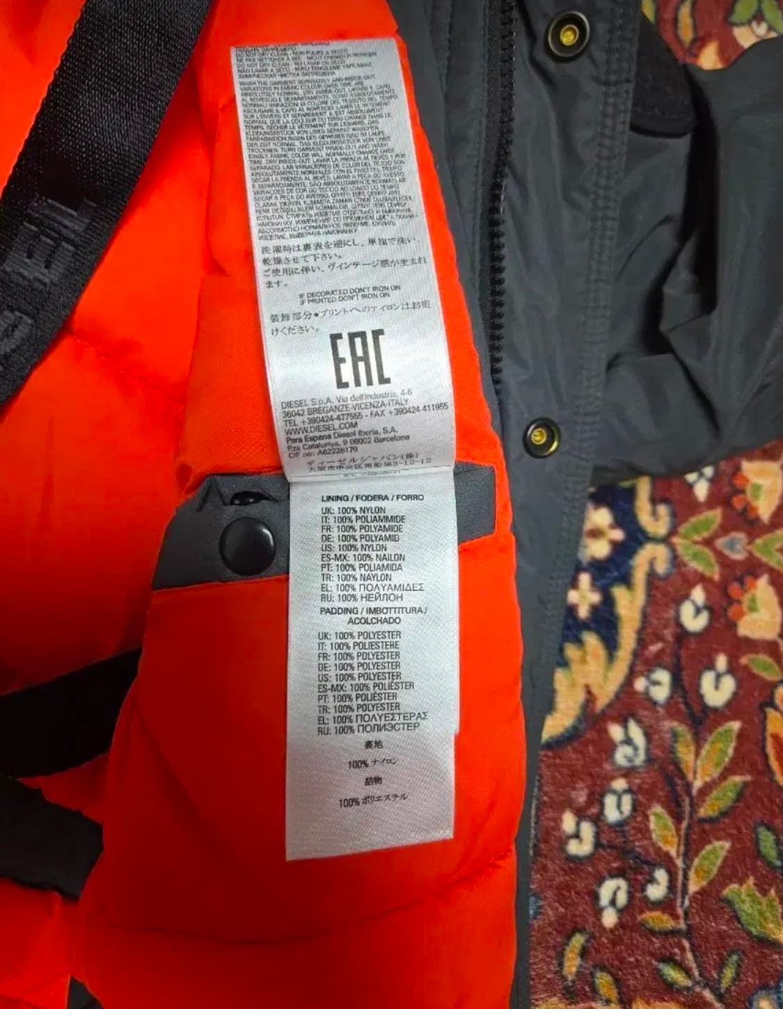 [DIESEL] 디젤 3M 신슐레이트 파카S  상품이미지6