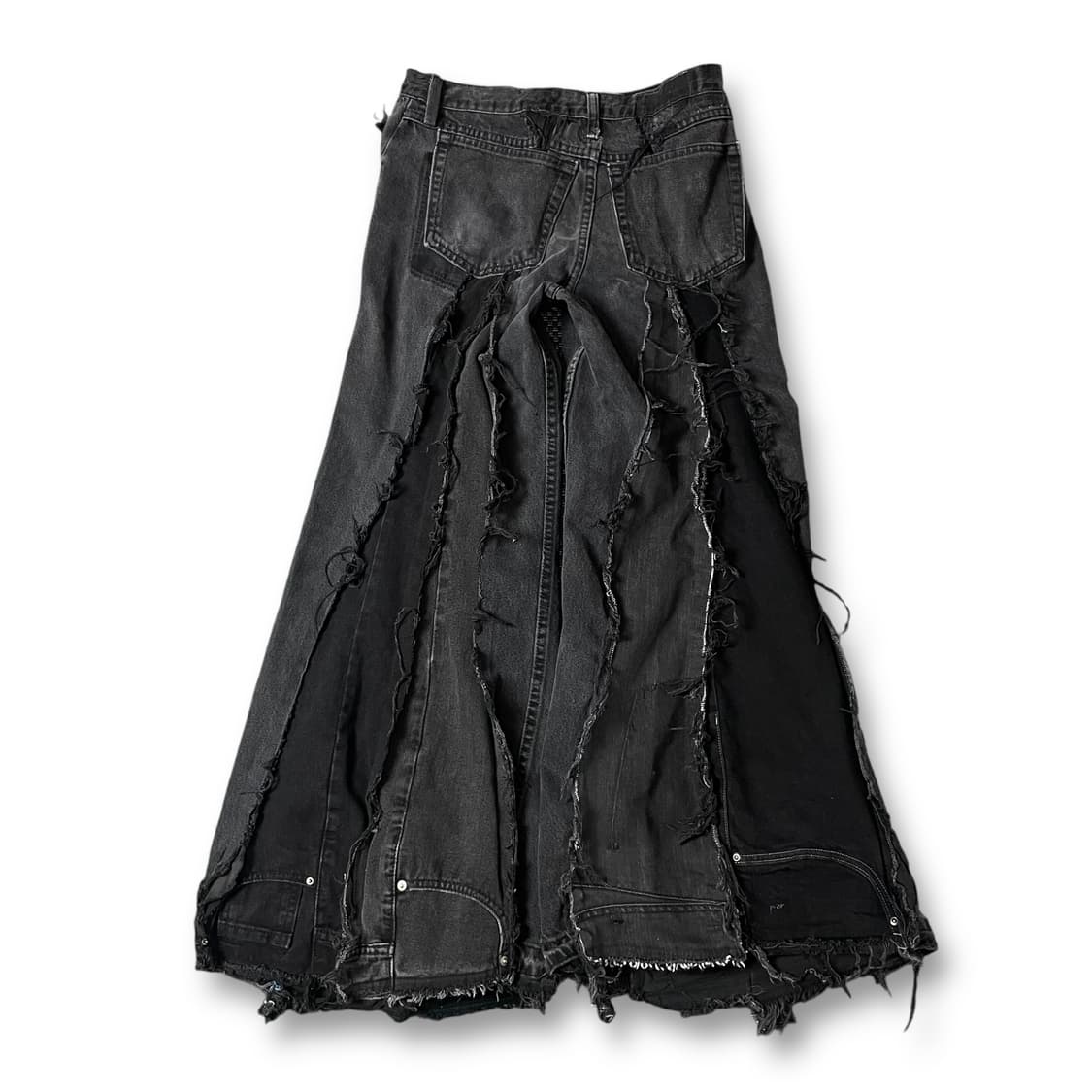 (31) 랭글러 흑청 빈티지 핀턱 데미지 커스텀 데님 팬츠 상품이미지2