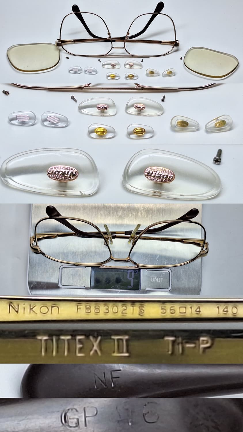 니콘 Nikon FB8302TS TITEX II 더블브릿지 티타늄 안경테 상품이미지8