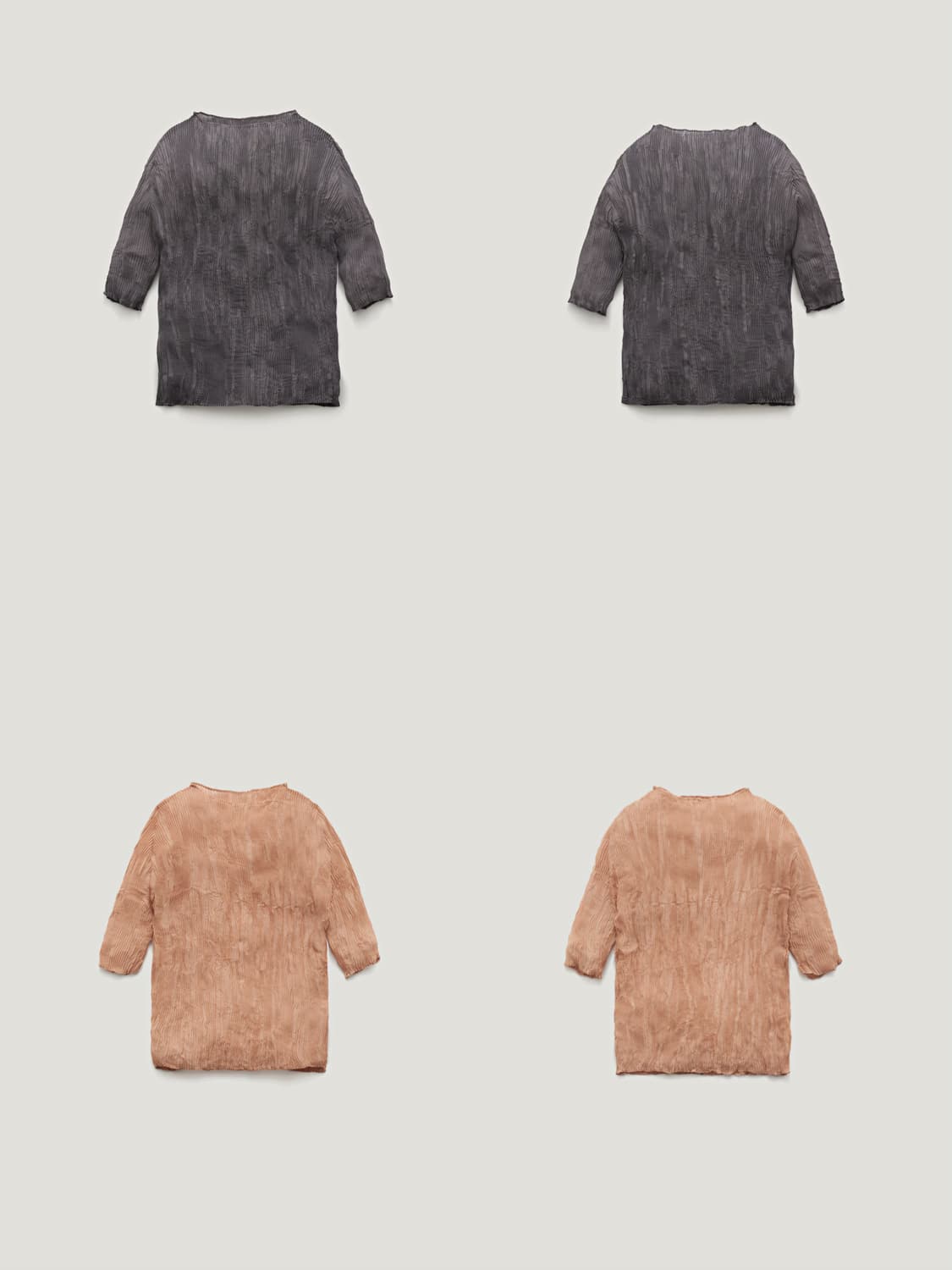 파르벵(fraven)플리츠 블라우스 (살구/회색)새상품 상품이미지1