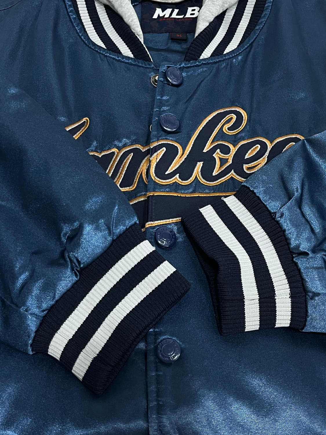 MLB 뉴욕 양키스 후드 블루종 바시티 자켓 누빔 M 95 상품이미지7