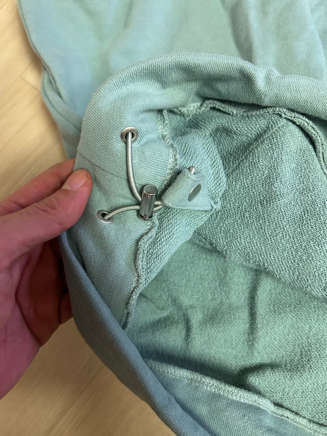 준지 그린 가먼트다잉 스트링 오버사이즈 후디 상품이미지3