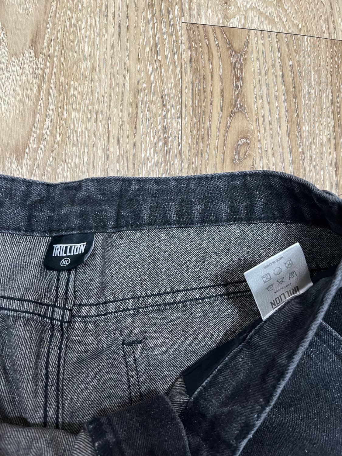 트릴리온 핀턱 와이드 흑청바지 34 상품이미지6