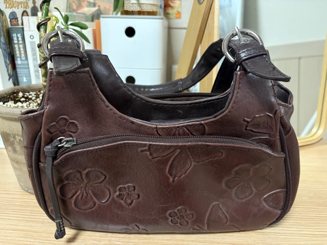 y2k 꽃 나비 지갑 빈티지 버클 레더 미니숄더백 상품이미지1