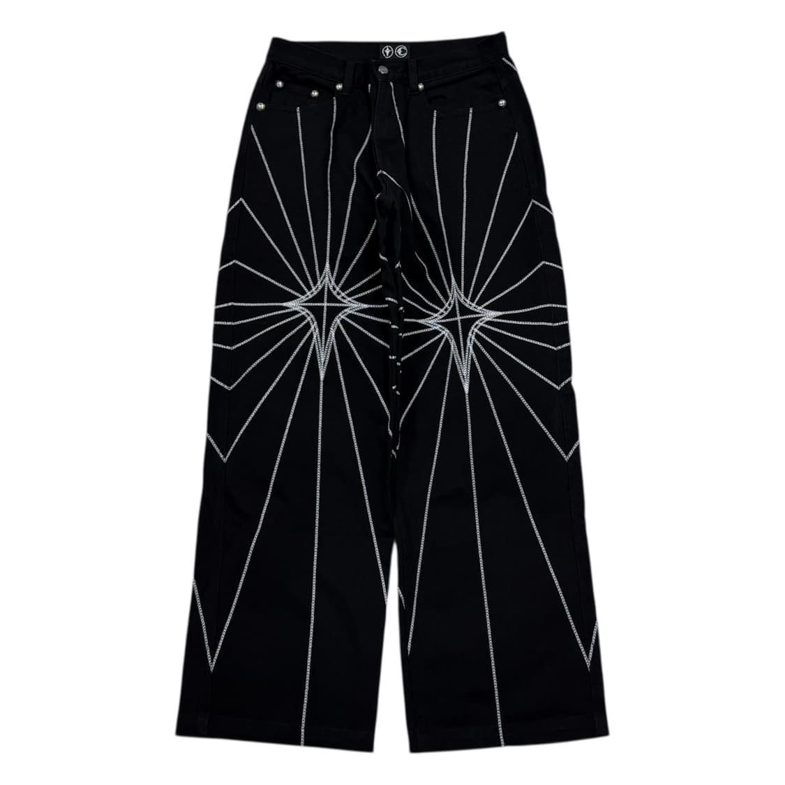 떠그 클럽 체인 스티치 데님 팬츠 블랙 1 상품이미지1