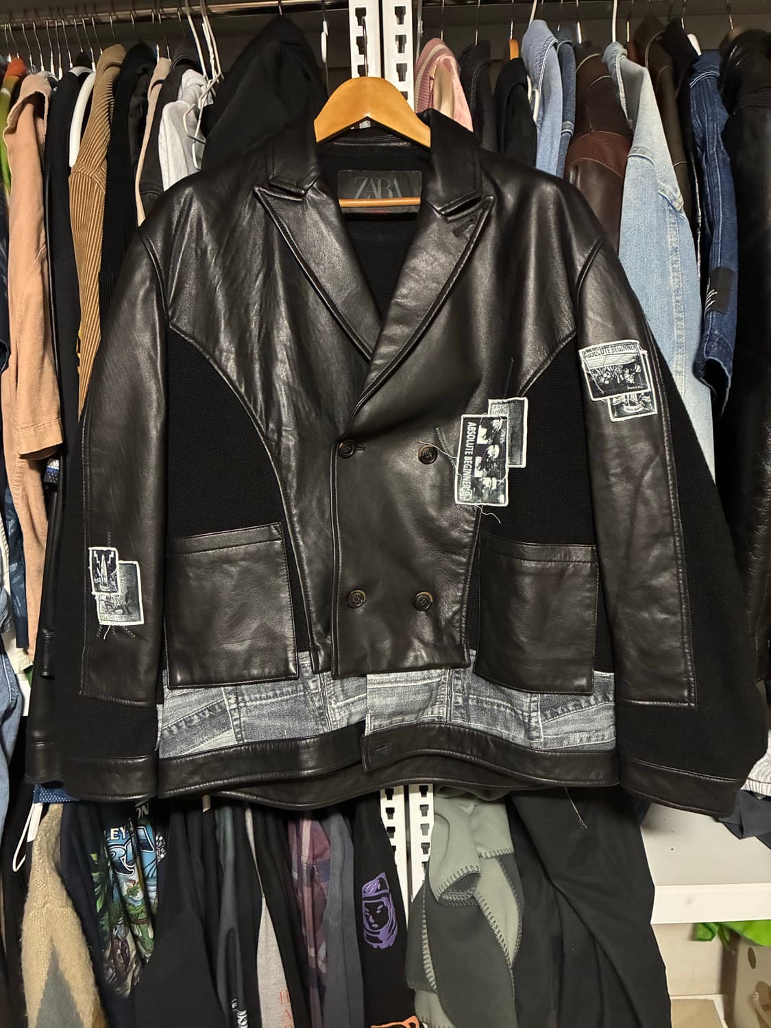 자라 x 앤더슨벨 양가죽 니트 자켓 상품이미지1