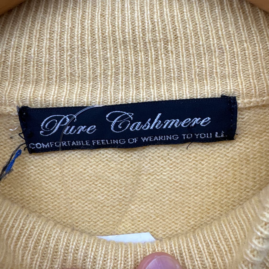 캐시미어100% 옐로우 목넥 스웨터 여m 상품이미지3