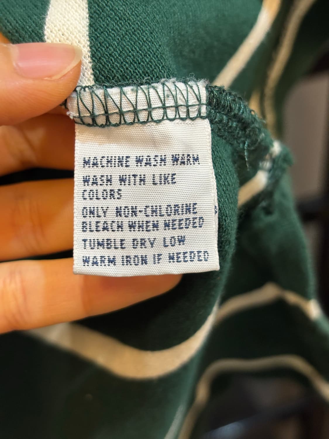 [S] 폴로 랄프로렌 그린 화이트 스트라이프 피케 폴로 반팔 100% 면 상품이미지6