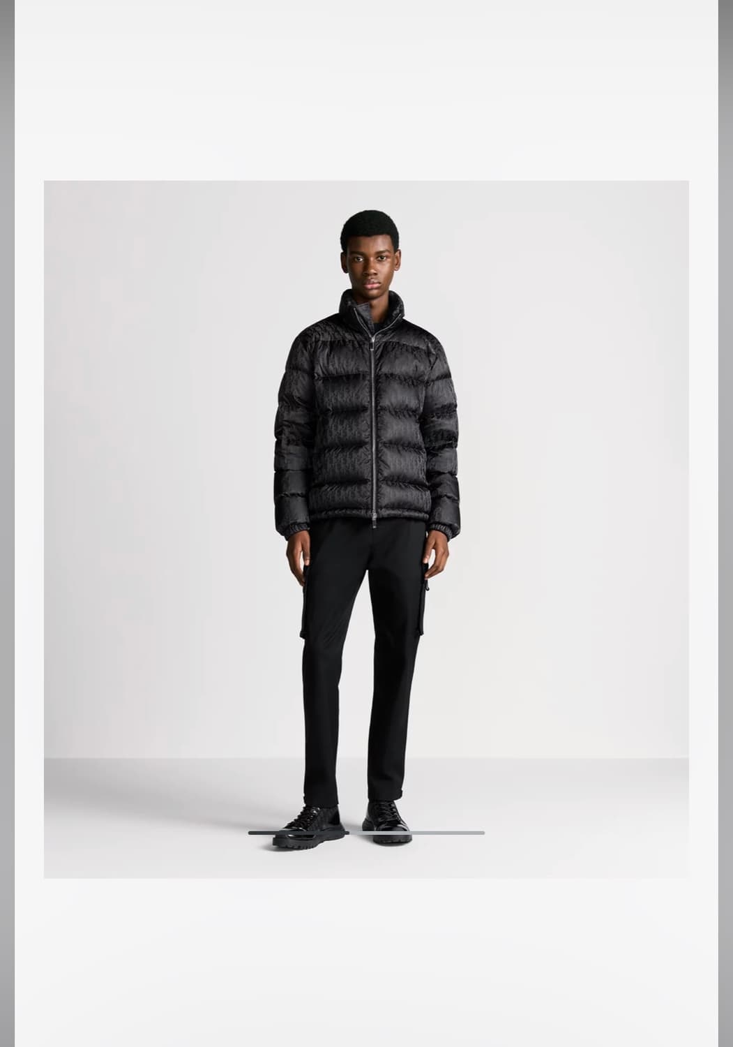 디올 오블리크 다운 자켓 블랙 나일론 자카드 상품이미지3